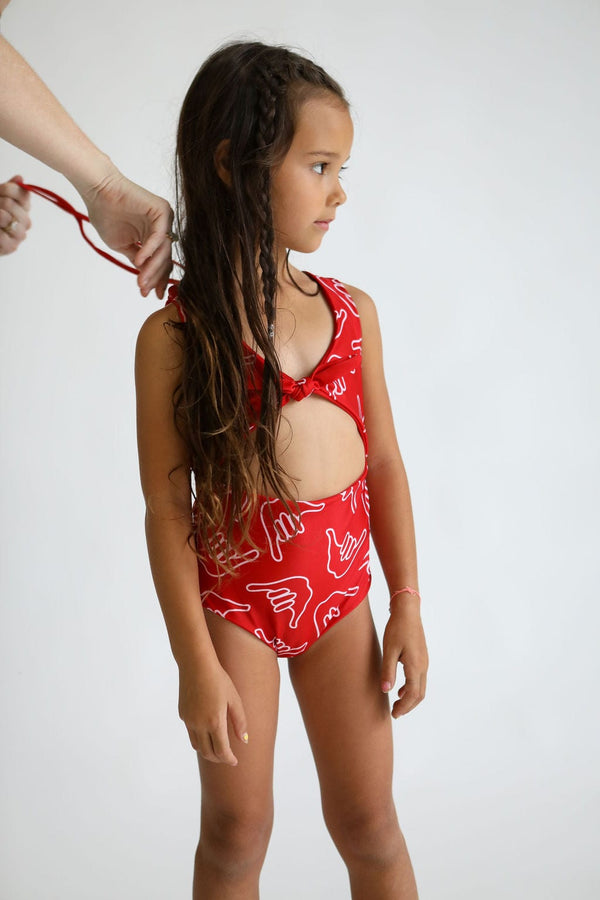 girls-cutout-one-piece-in-red-shaka-of-one-sea - Sophia's Style Kids-1